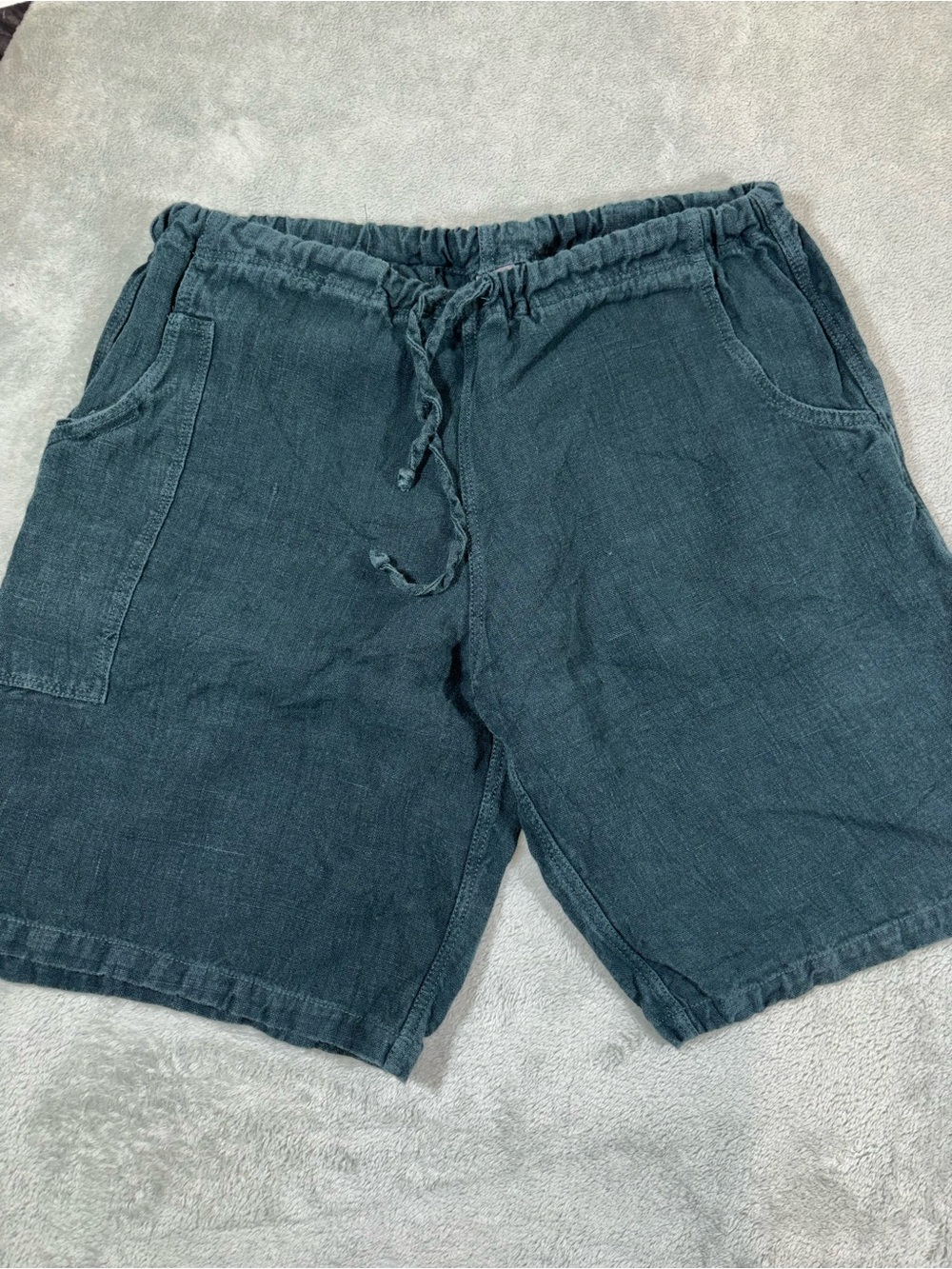 Rawganique 100% Hemp Casual Drawstring Shorts Size M Faded Green